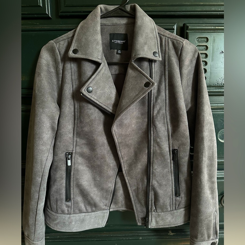 Liverpool Los Angeles Gray faux Suede Jacket